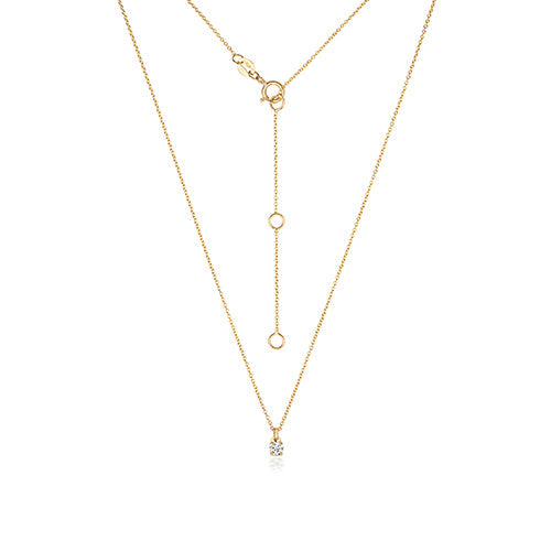 NDQ150 - Collier en or 18 carats serti de diamants et serti de 4 griffes