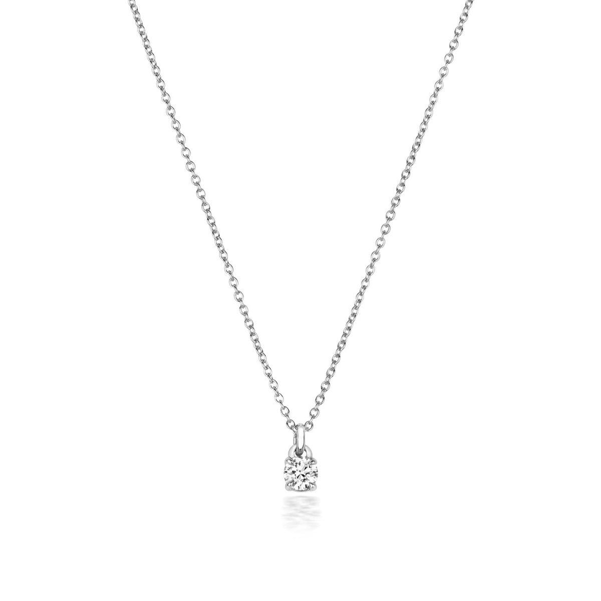 NDQ150W - Collier en or blanc 18 carats serti de diamants et serti de 4 griffes