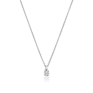 NDQ150W - Collier en or blanc 18 carats serti de diamants et serti de 4 griffes