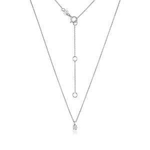 NDQ150W – Diamant-Vierkrallen-Halskette aus 18-karätigem Weißgold