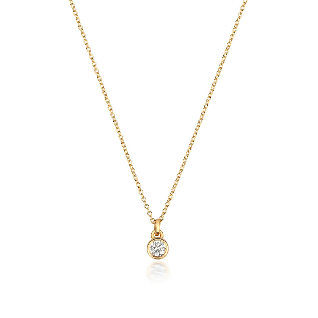 YELLOW GOLD DIAMOND RUBOVER NECKLACE IN 18CT GOLD