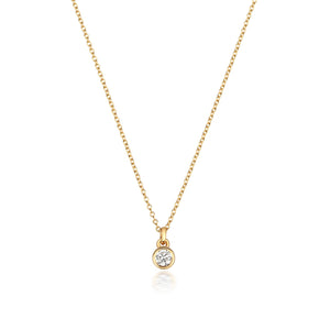 YELLOW GOLD DIAMOND RUBOVER NECKLACE IN 18CT GOLD