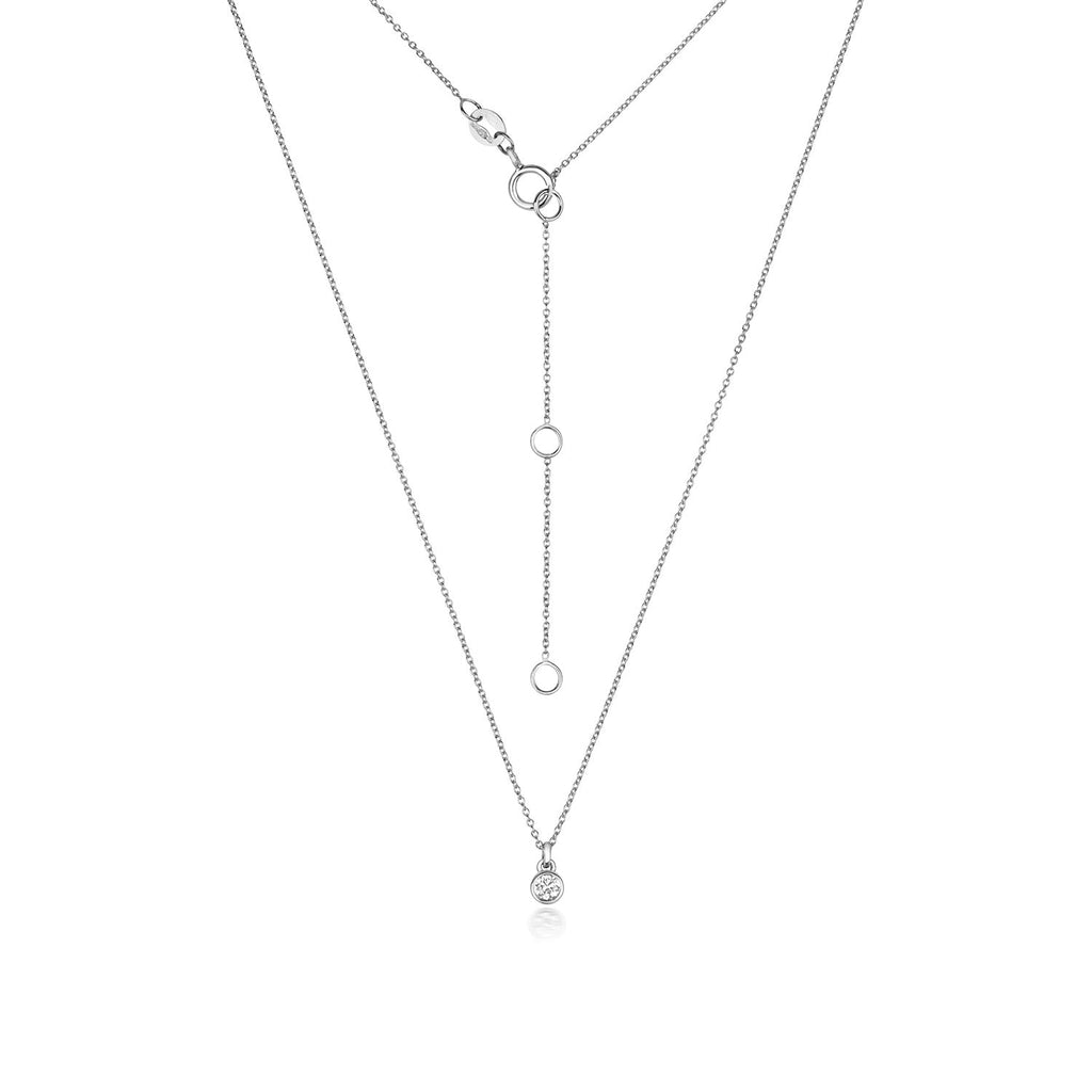 WHITE GOLD DIAMOND RUBOVER NECKLACE IN 18CT WHITE GOLD