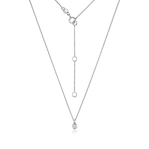 WHITE GOLD DIAMOND RUBOVER NECKLACE IN 18CT WHITE GOLD