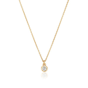 solitaire DIAMOND RUBOVER NECKLACE IN 18CT GOLD