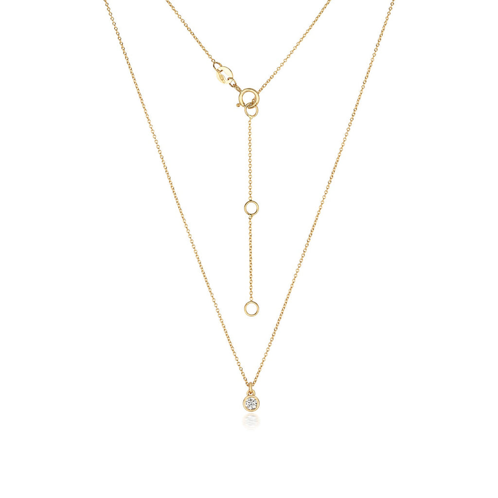 solitaire DIAMOND RUBOVER NECKLACE IN 18CT GOLD