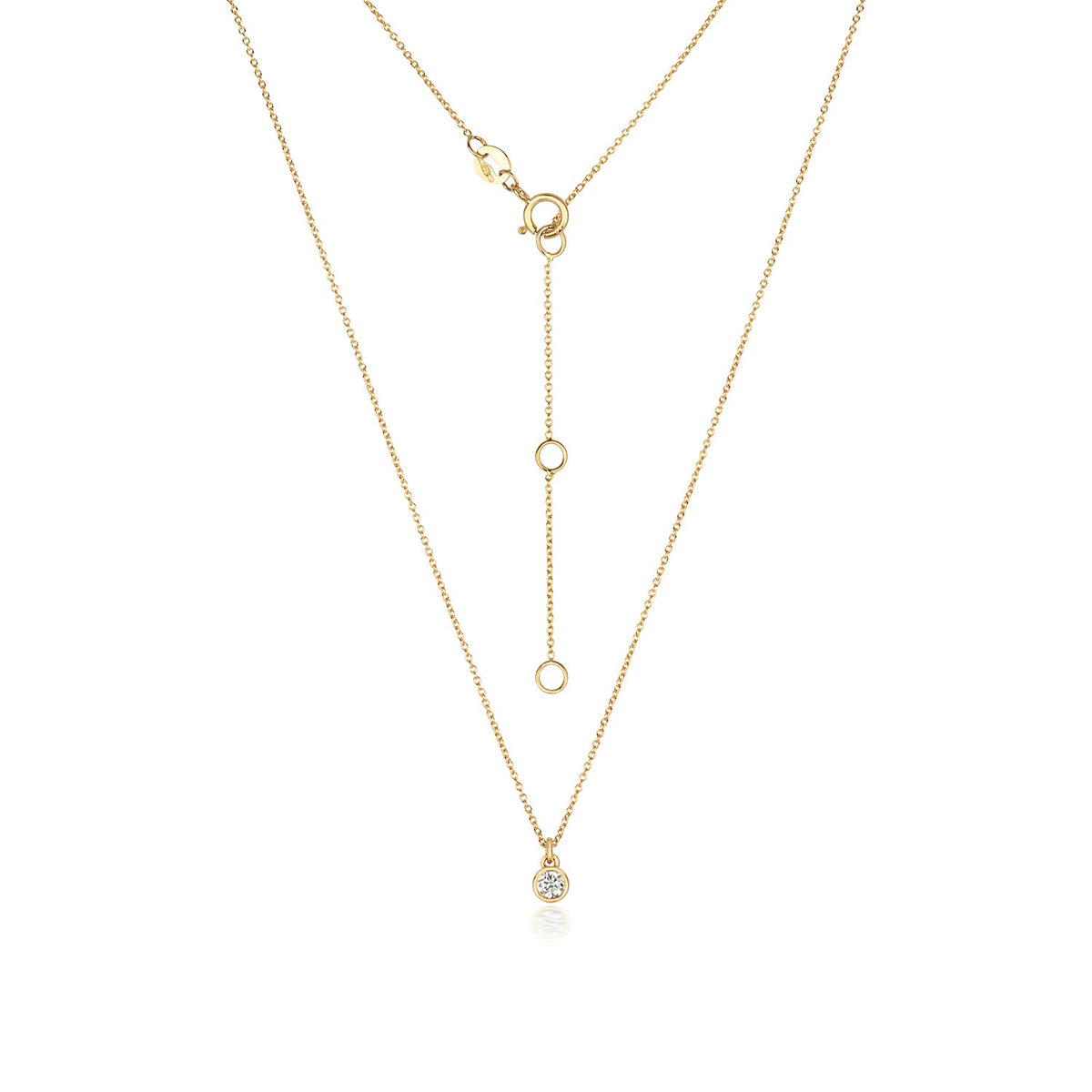 solitaire DIAMOND RUBOVER NECKLACE IN 18CT GOLD