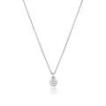 Collier solitaire en diamants et rubis en or blanc 18 carats
