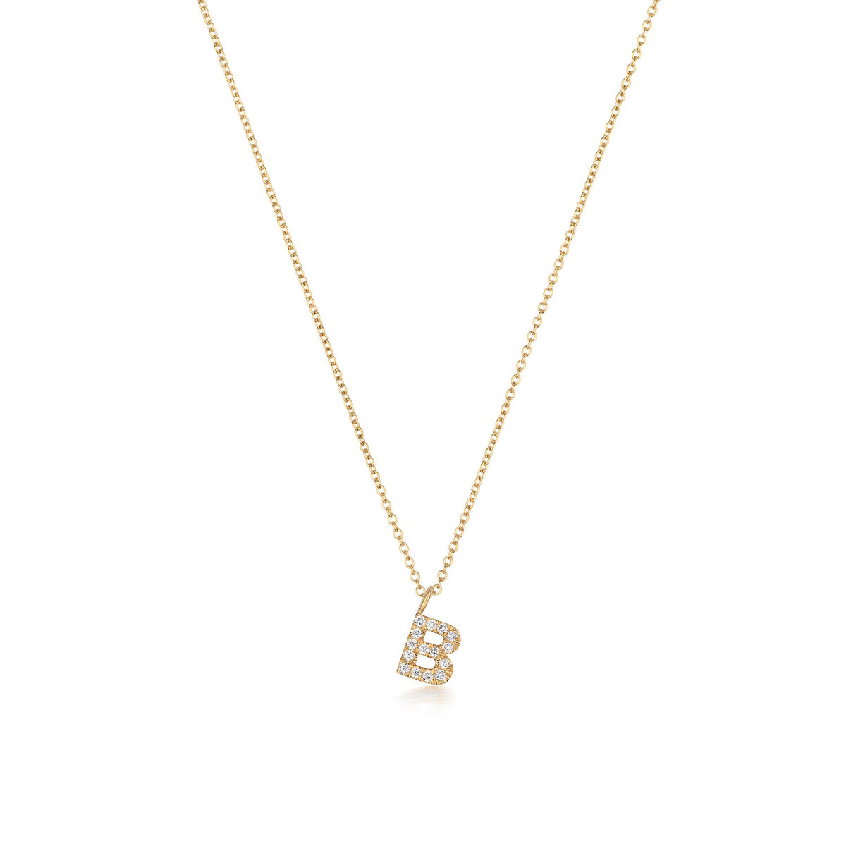 Collier Cervin Blanc avec initiale en diamant et or 18 carats