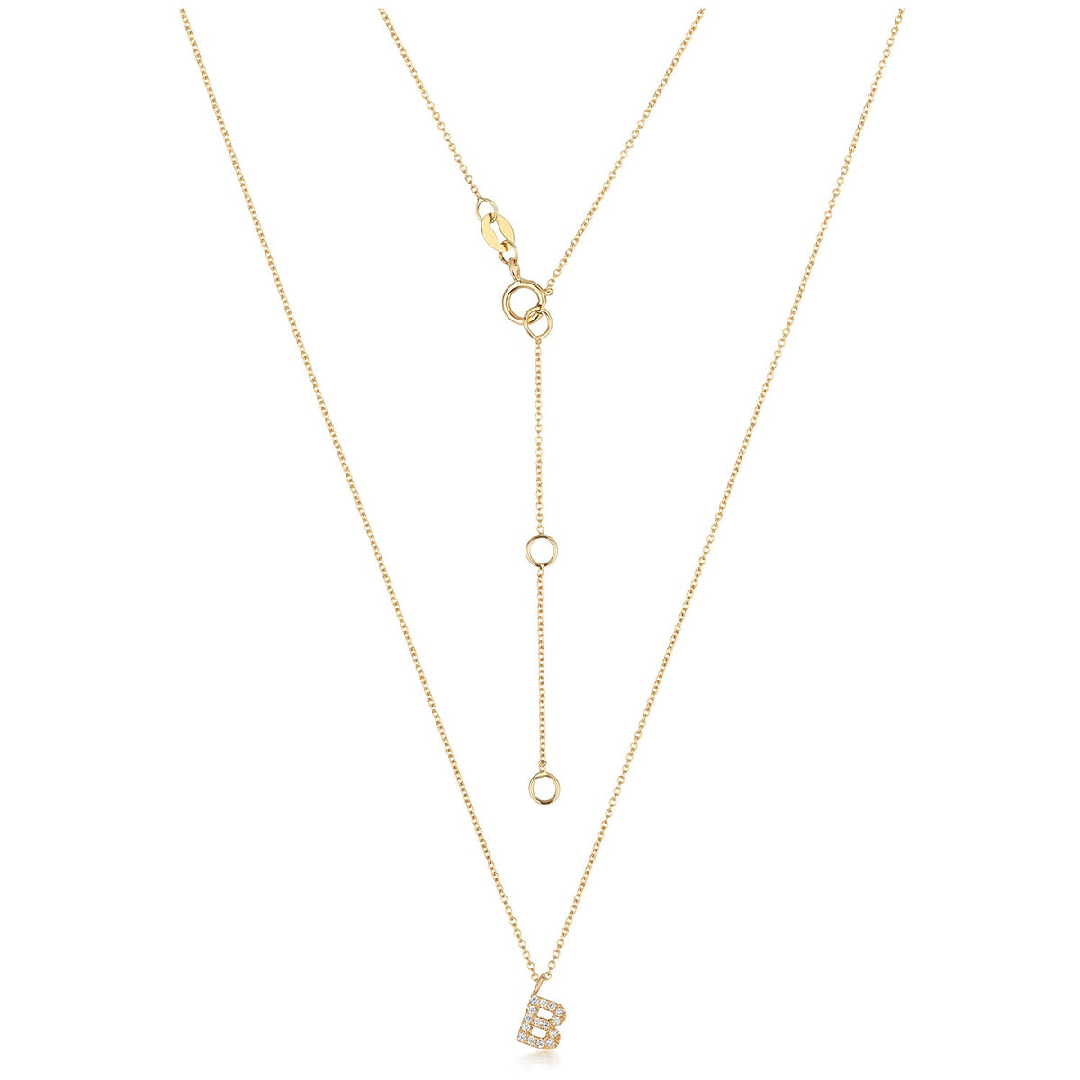 Collier Cervin Blanc avec initiale en diamant et or 18 carats