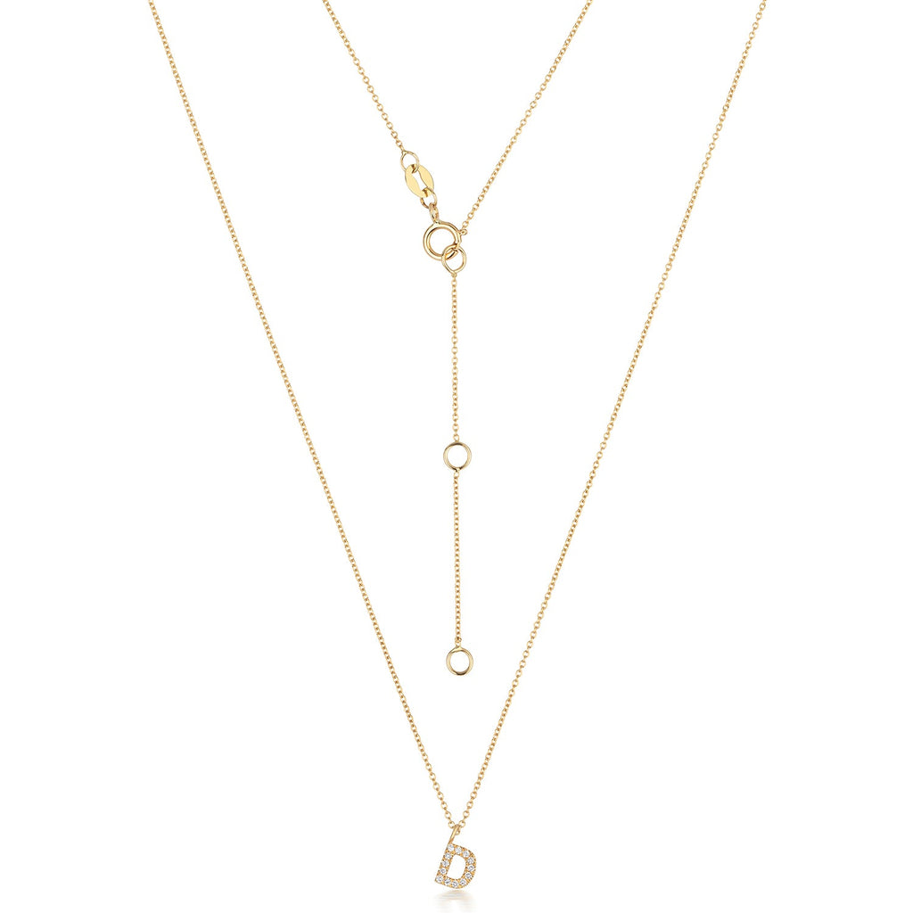 Cervin Blanc DIAMOND INITIAL D NECKLACE IN 18CT GOLD