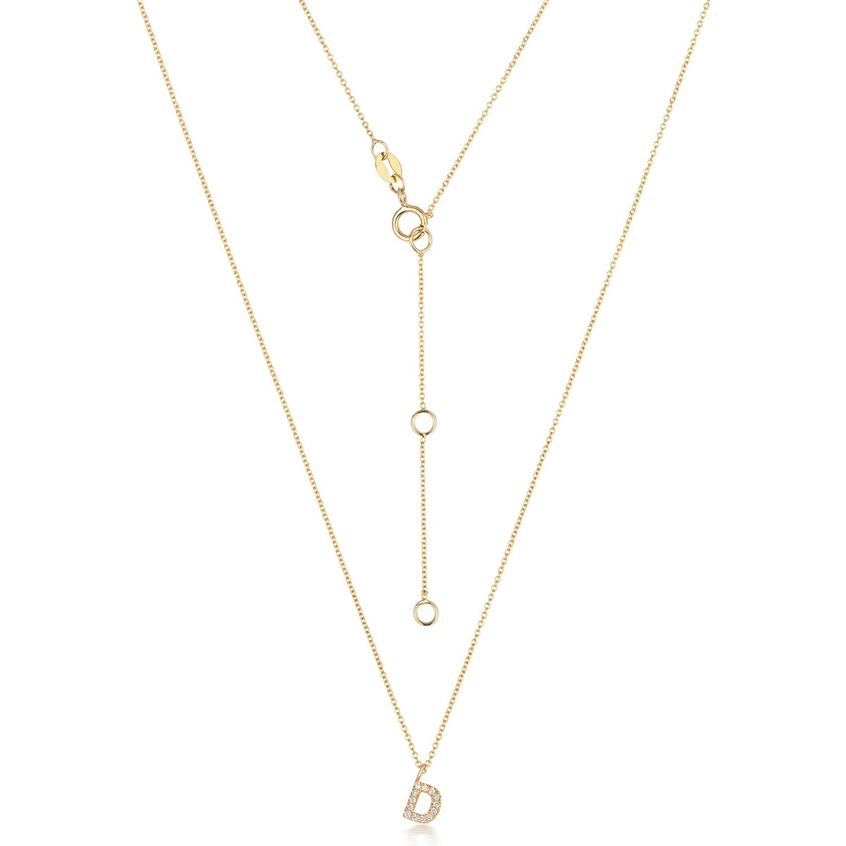 Cervin Blanc DIAMOND INITIAL D NECKLACE IN 18CT GOLD