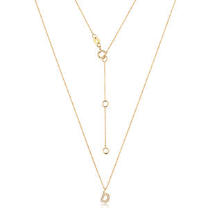 Collier Cervin Blanc avec initiale D en diamant et or 18 carats