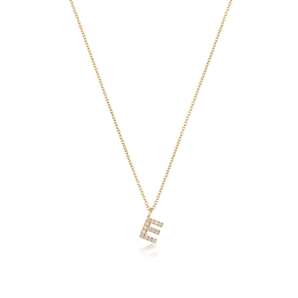 Cervin Blanc DIAMOND INITIAL E NECKLACE IN 18CT GOLD