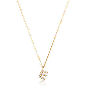 Cervin Blanc DIAMOND INITIAL E NECKLACE IN 18CT GOLD
