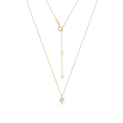 Cervin Blanc DIAMOND INITIAL E NECKLACE IN 18CT GOLD