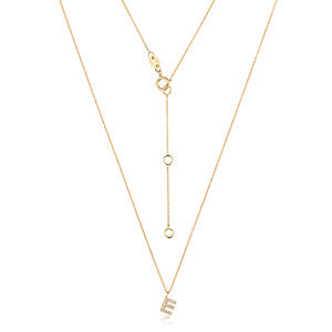 Collier Cervin Blanc avec initiale E en diamant et or 18 carats