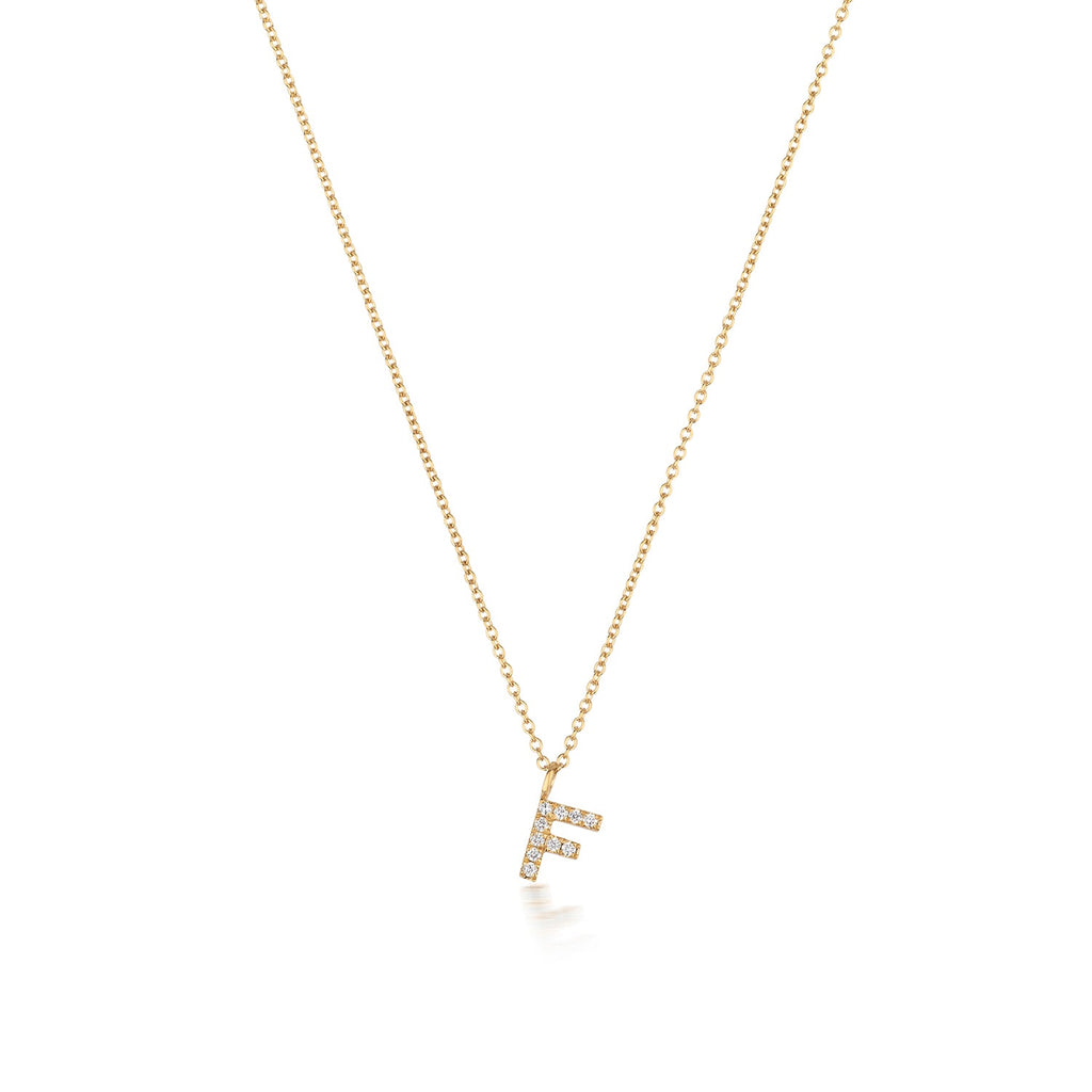 Cervin Blanc DIAMOND INITIAL F NECKLACE IN 18CT GOLD