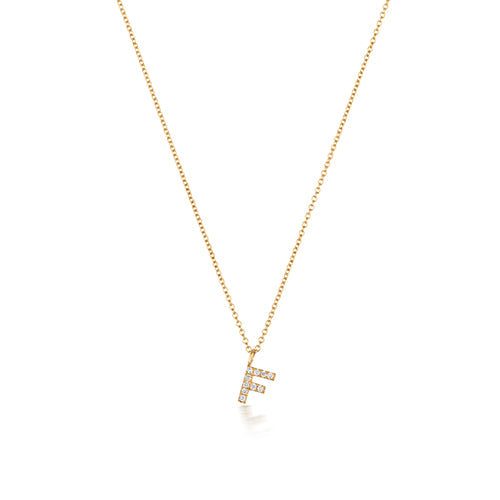 Cervin Blanc DIAMOND INITIAL F NECKLACE IN 18CT GOLD