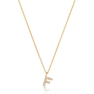 Cervin Blanc DIAMOND INITIAL F NECKLACE IN 18CT GOLD