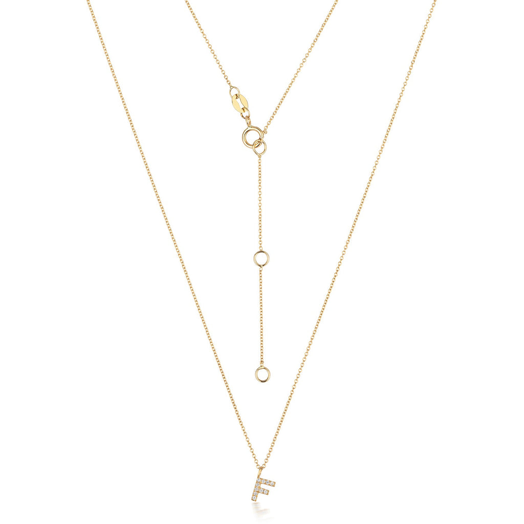 Cervin Blanc DIAMOND INITIAL F NECKLACE IN 18CT GOLD