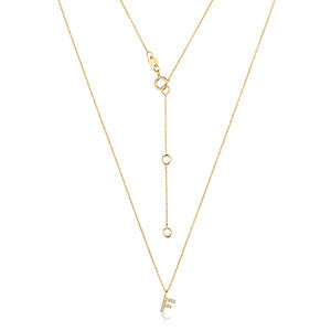 Collier Cervin Blanc avec initiale F en diamant et or 18 carats