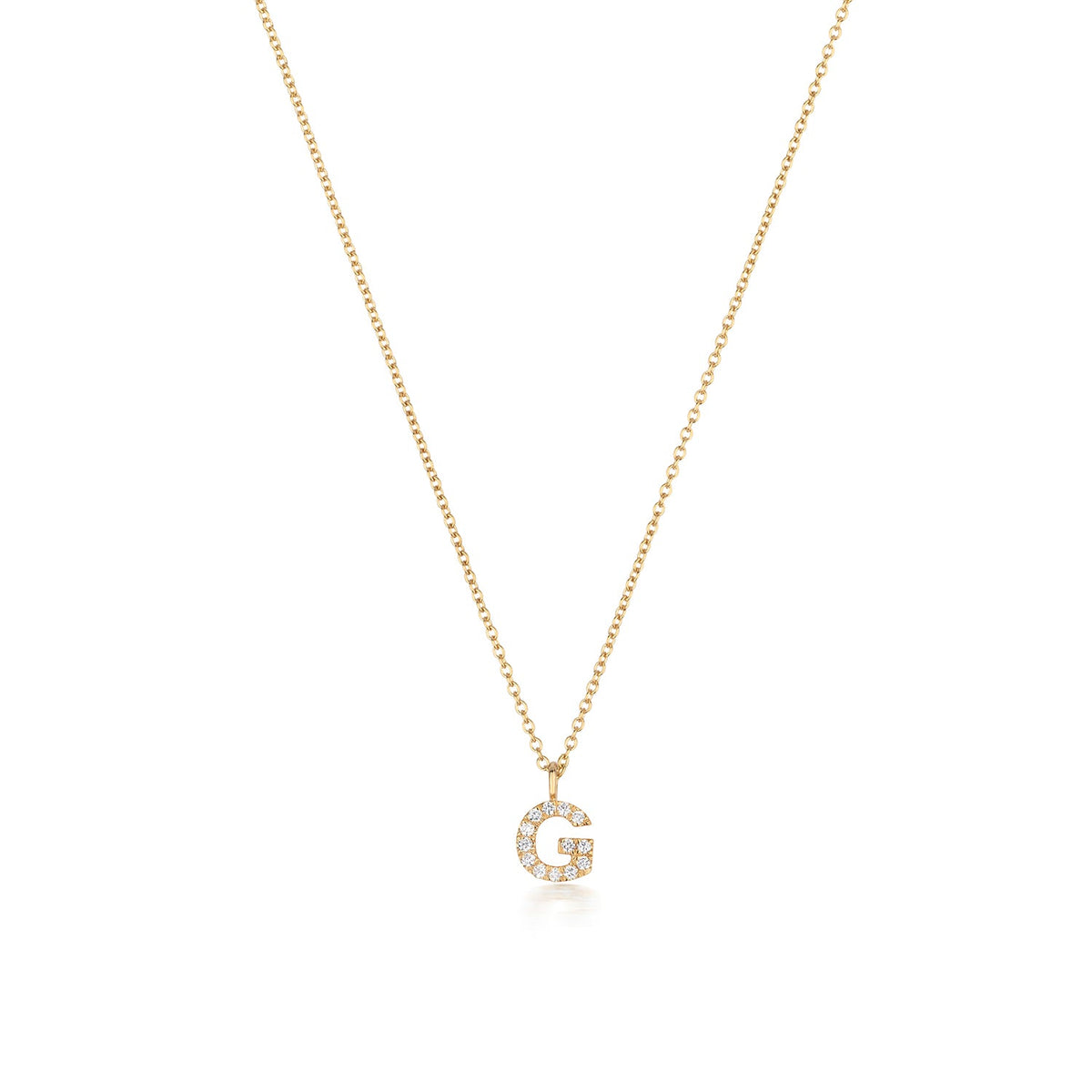 Collier Cervin Blanc avec initiale G en diamant et or 18 carats