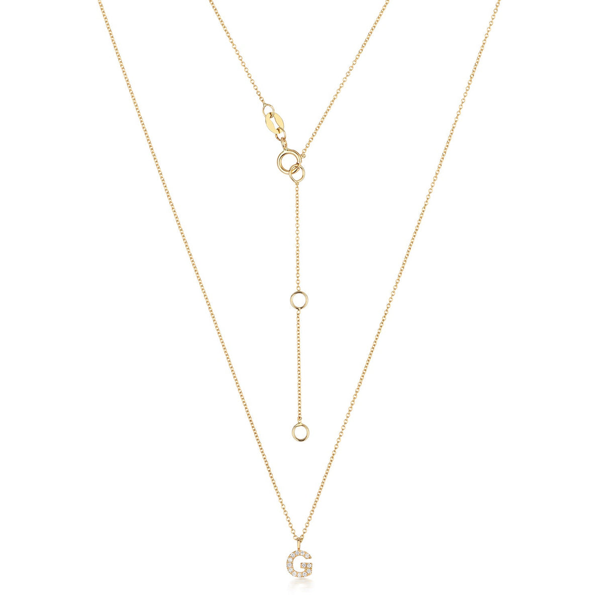 Collier Cervin Blanc avec initiale G en diamant et or 18 carats