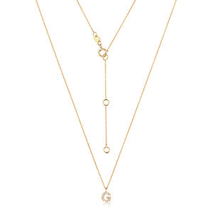 Collier Cervin Blanc avec initiale G en diamant et or 18 carats