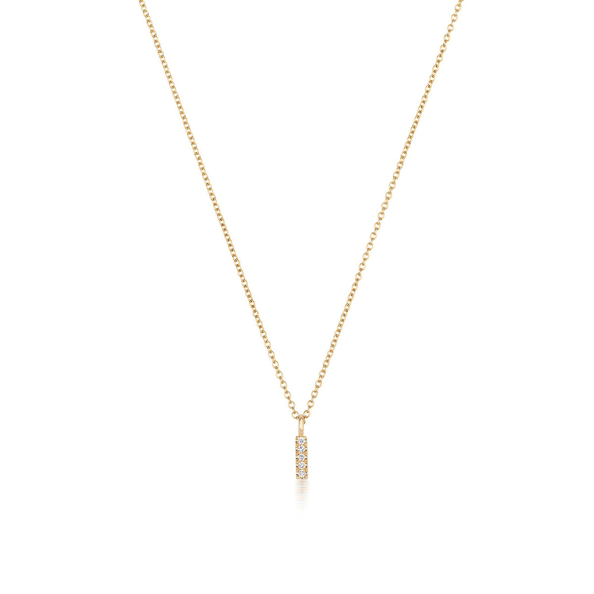 Collier Cervin Blanc avec initiale en diamant I en or 18 carats