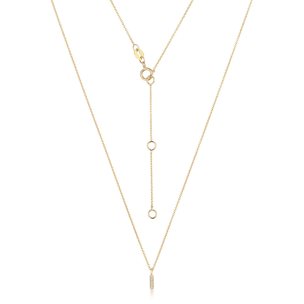 Collier Cervin Blanc avec initiale en diamant I en or 18 carats