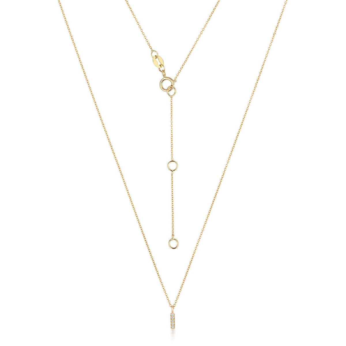 Collier Cervin Blanc avec initiale en diamant I en or 18 carats
