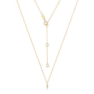 Collier Cervin Blanc avec initiale en diamant I en or 18 carats