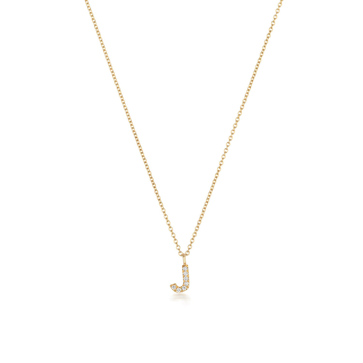 Collier Cervin Blanc avec initiale J en diamant et or 18 carats