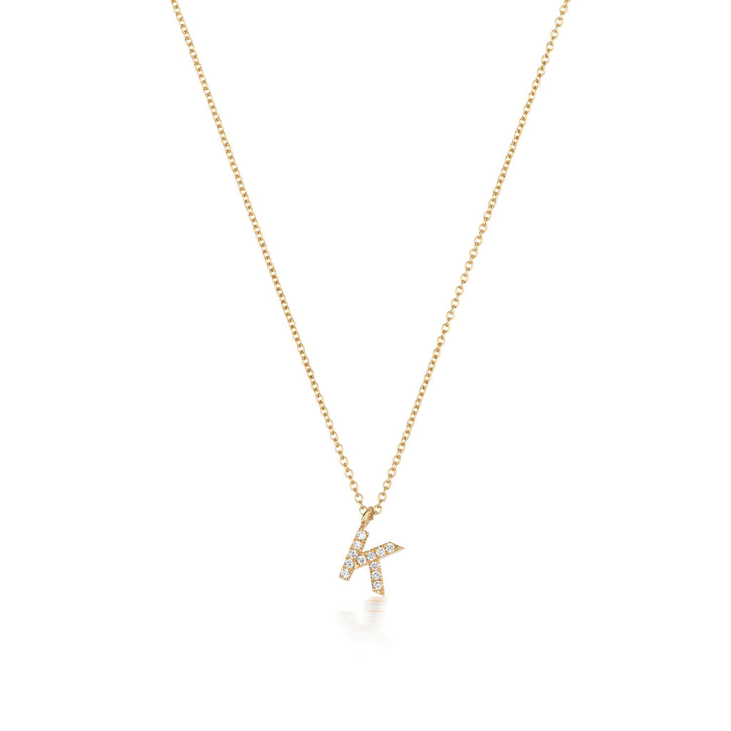Cervin Blanc DIAMOND INITIAL K NECKLACE IN 18CT GOLD