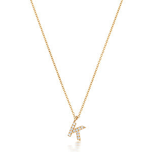 Cervin Blanc DIAMOND INITIAL K NECKLACE IN 18CT GOLD