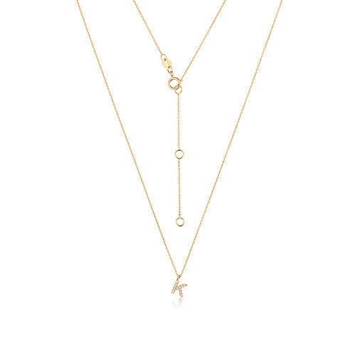 Cervin Blanc DIAMOND INITIAL K NECKLACE IN 18CT GOLD