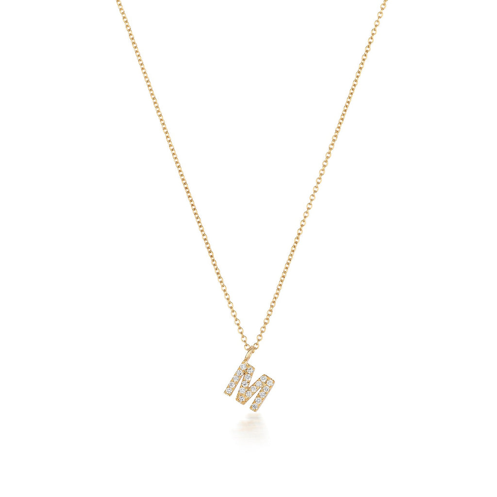 Cervin Blanc DIAMOND INITIAL M NECKLACE IN 18CT GOLD