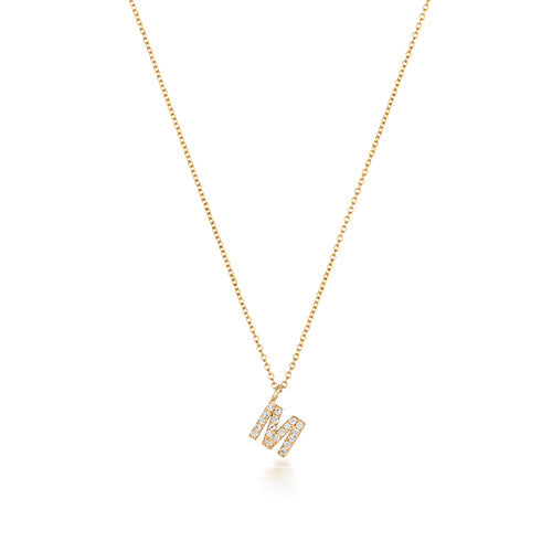 Cervin Blanc DIAMOND INITIAL M NECKLACE IN 18CT GOLD