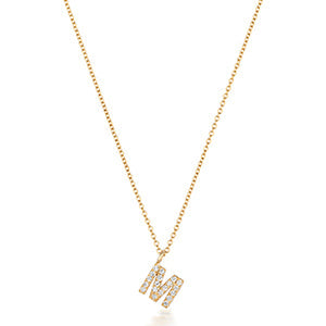 Cervin Blanc DIAMOND INITIAL M NECKLACE IN 18CT GOLD