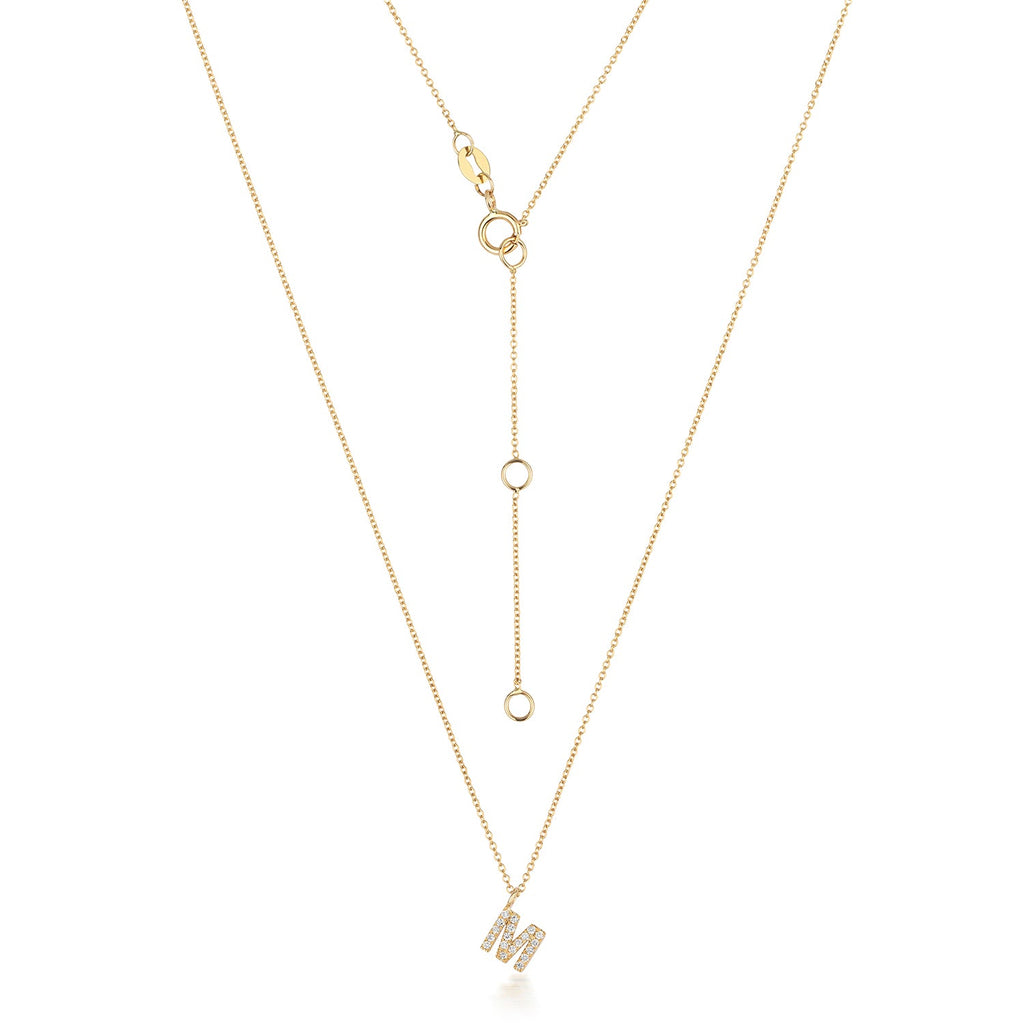 Cervin Blanc DIAMOND INITIAL M NECKLACE IN 18CT GOLD