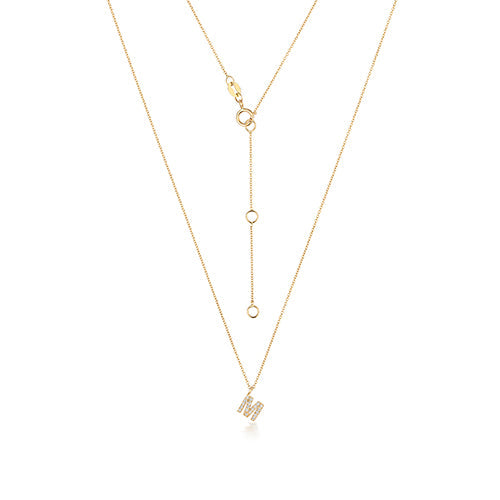 Cervin Blanc DIAMOND INITIAL M NECKLACE IN 18CT GOLD