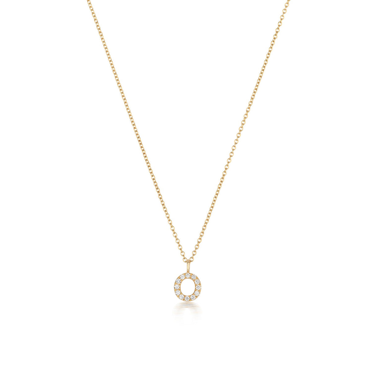 Collier Cervin Blanc avec initiale O en diamant et or 18 carats
