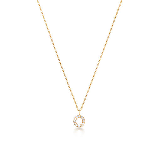 Cervin Blanc DIAMOND INITIAL O NECKLACE IN 18CT GOLD
