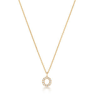 Cervin Blanc DIAMOND INITIAL O NECKLACE IN 18CT GOLD
