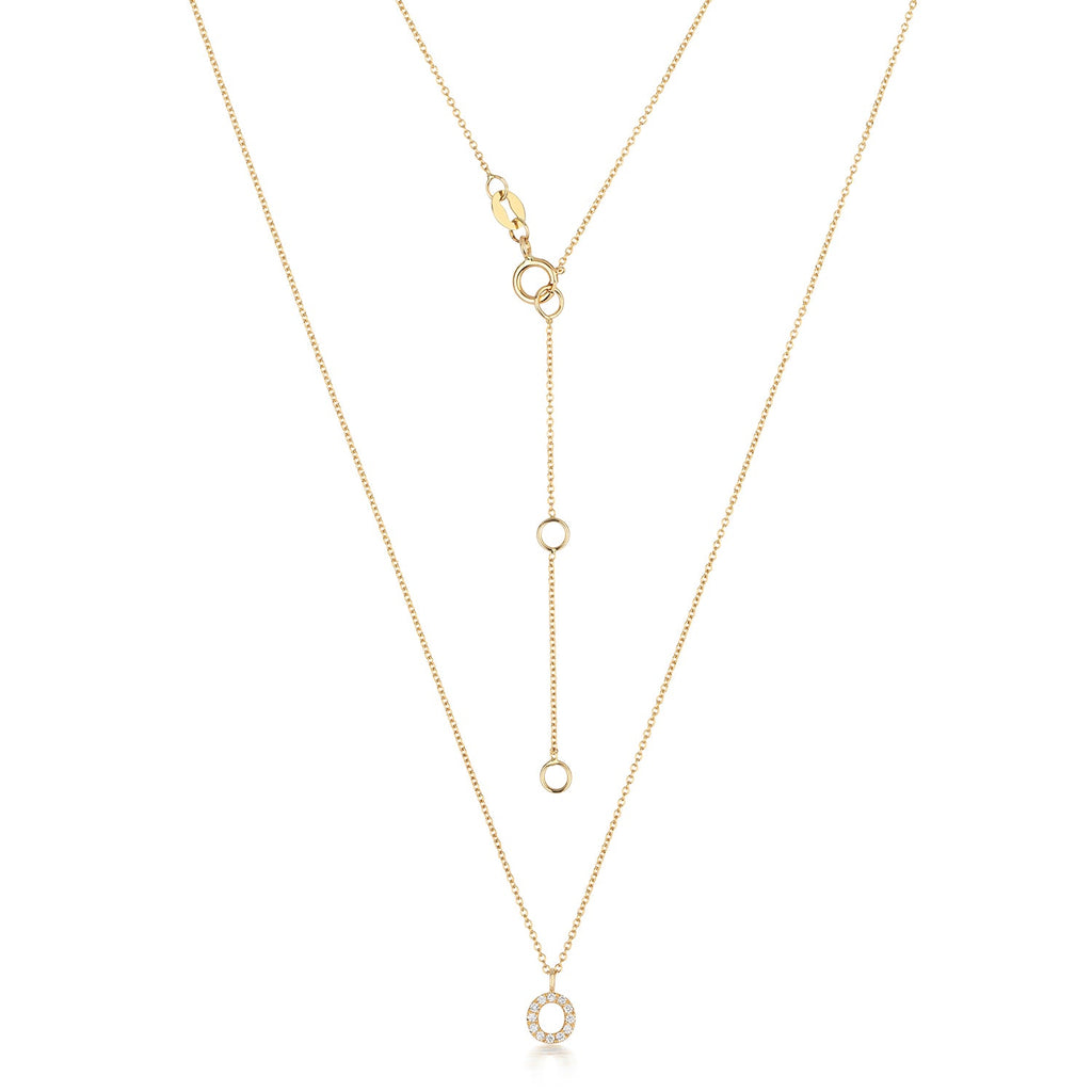 Cervin Blanc DIAMOND INITIAL O NECKLACE IN 18CT GOLD