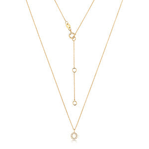 Collier Cervin Blanc avec initiale O en diamant et or 18 carats