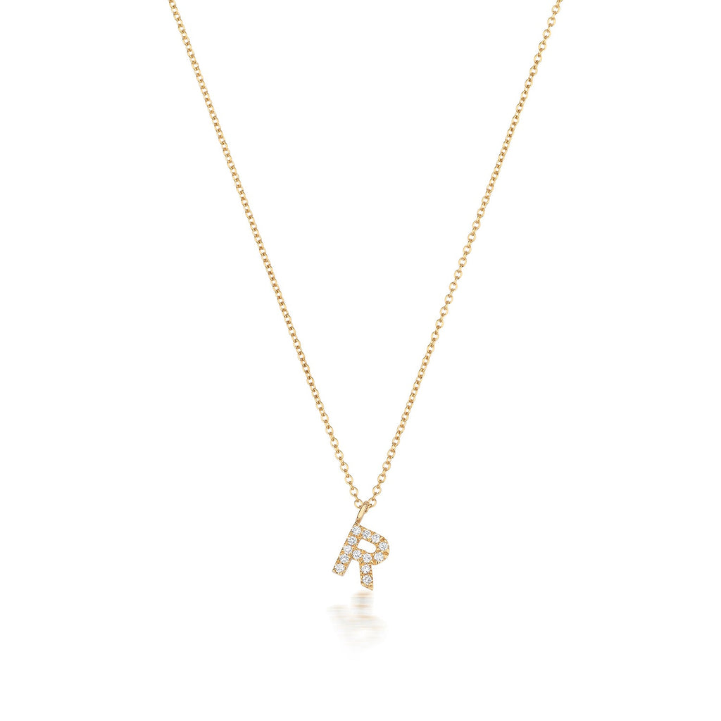 Cervin Blanc DIAMOND INITIAL R NECKLACE IN 18CT GOLD
