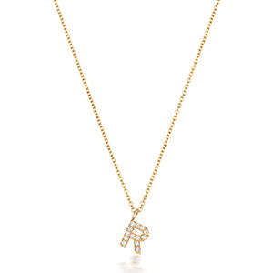 Cervin Blanc DIAMOND INITIAL R NECKLACE IN 18CT GOLD