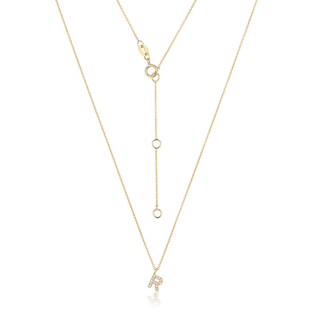 Cervin Blanc DIAMOND INITIAL R NECKLACE IN 18CT GOLD